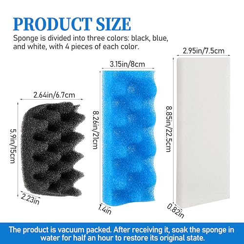 12Pcs Canister Filter Media for Fluval 306 (12 Count)