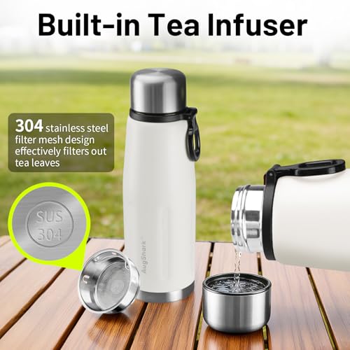 27oz Vacuum Insulated Stainless Steel Thermoses with Foldable Handle & Leakproof Lid