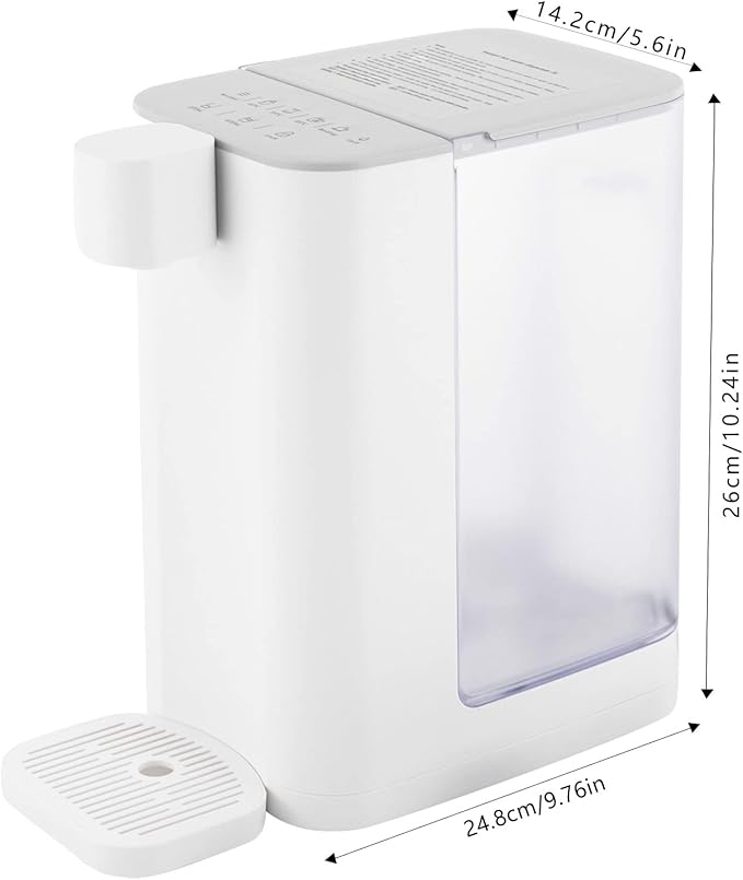 Electric Kettles, 102z Low-Noise Instant Hot Water Dispenser with Adjustable 5 Temp &2 Water Volume Dispense, Electric Water Filter Dispenser for Homes, Offices and Schools (White)