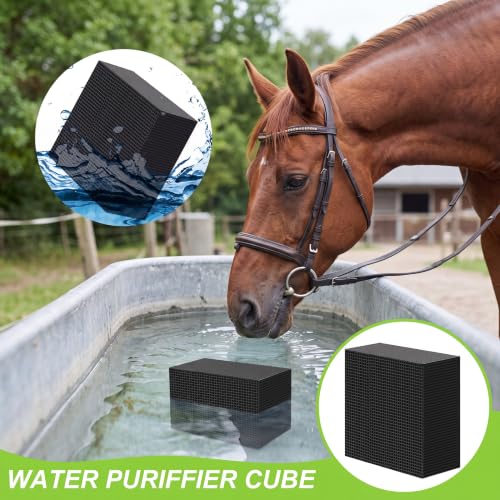 8 Pcs Aquarium Cube Filter Activated Carbon Aquarium Filter Water Filter for Fish Tank 4 x 4 x 2 Inch Cube Honeycomb Structure Charcoal Deodorant for Ponds Pools Horses Stock Tank Filtration (8 Count)