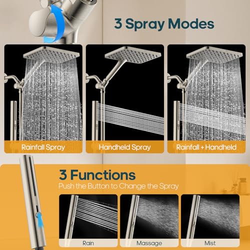 High Pressure Rain Shower Head with Handheld