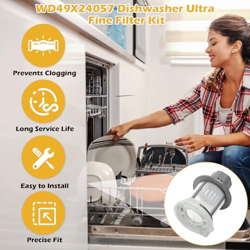 WD49X24057 Dishwasher Ultra Fine Filter Kit Replacement for GE Hotpoint