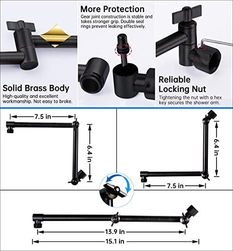 All Metal 12 Inches Rainfall Shower Head with Handheld Combo