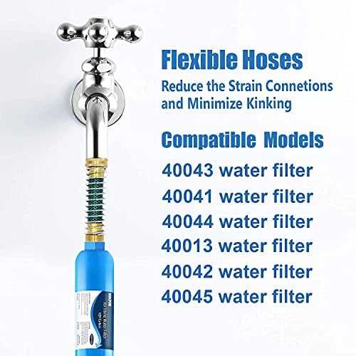 RV Water Filter with 90 Degree Elbow and Flexible Hose Protector (4 Count)