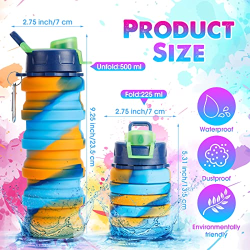 8 Pcs Collapsible Water Bottles 16 oz Foldable Travel Bottles Bulk (8 Count)