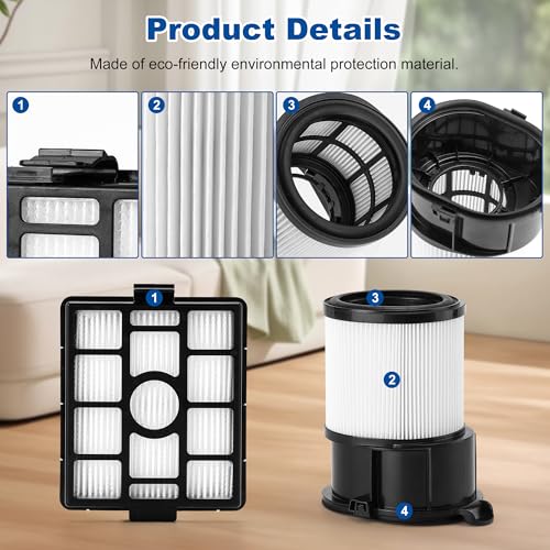 IP3251 IP3252 IP3124 HEPA Filter Replacement Compatible with Shark IP3251 Cordless PowerDetect Clean Empty Lightweight Stick Vacuum and Shark IP3251C PowerDetect Auto Empty System Dock (2 Count)