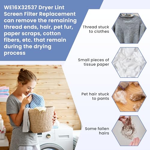 WE16X32537 WE16X29597 Dryer Lint Screen Filter Compatible for GE