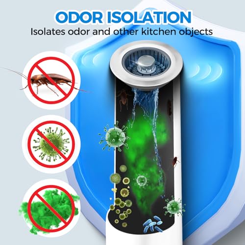 3 in 1 Kitchen Sink Drain Strainer Stopper Removable Basket Pop (2 Count)