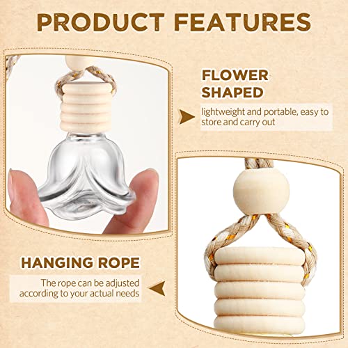 50 Pcs Hanging Car Air Freshener Car Diffuser Bottles Empty Glass Perfume Bottle Freshener Diffuser Bottle Pendant for Essential Oil Fragrance Aromatherapy Ornament (28.48 Fl Oz)