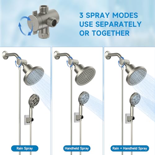 Filtered Shower Head With Handheld Spray Combo for Hard Water