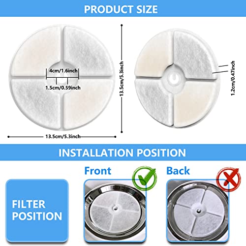 8 Pack Cat Water Fountain Filter Unit3.0 Filters Replacement Compatible with E VERSweet 2s