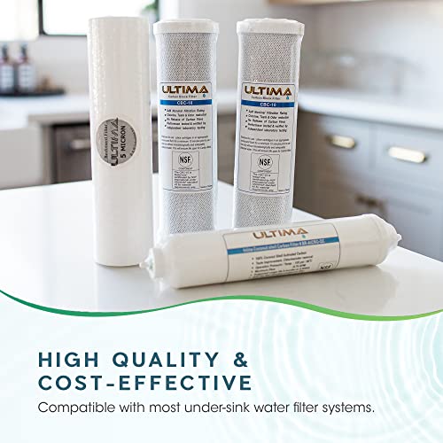 Ultima 4 Stage Reverse Osmosis Universal Under Sink Water Filter Replacement Cartidges with 50 GPD Reverse