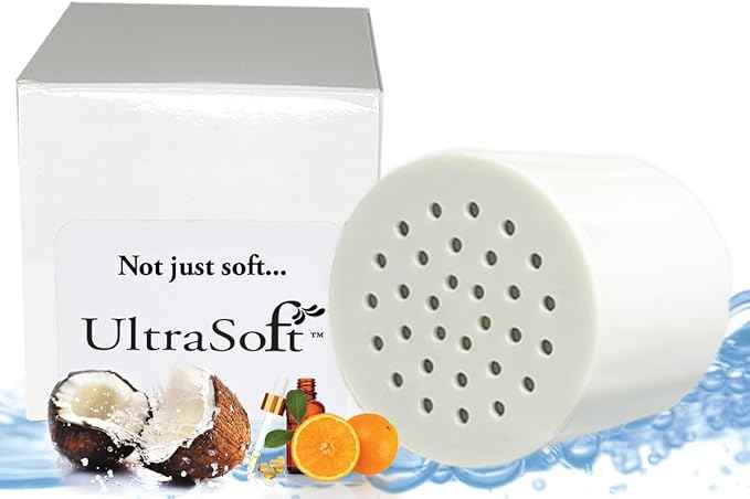 Shower Filter For Hard Water. UltraSoft Rejuvenating, 20-Stage, Vitamin C, E, and Essential Minerals. Helps Provide Relief From Dry, Itchy Scalp an Skin. Compatible with AquaBliss and Other Systems