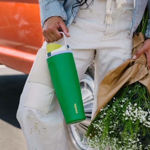 FreeSip Sway Insulated Stainless Steel Water Bottle with Two