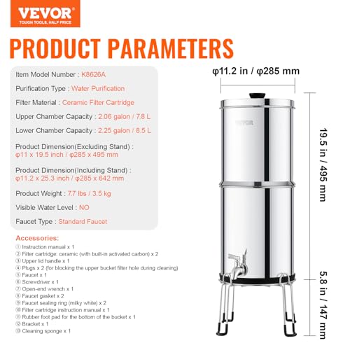 Gravity fed Water Filter System