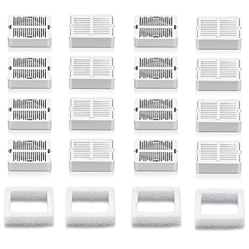 16 Pack Cat Water Fountain Filter with 4 Foam (20 Count)