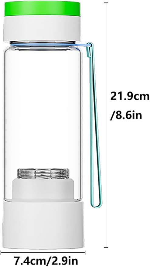 Smart Rechargeable PEM Hydrogen Water Bottle Generator, 450ml Portable Hydrogen Water Machine, Tritan Electric Water Purifier Bottlep for Travel, Office & Fitness Black