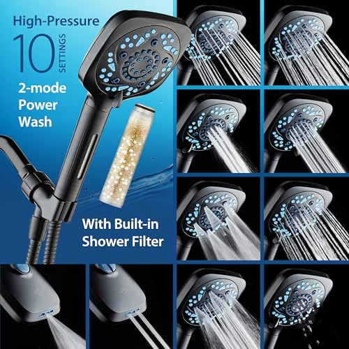 High Pressure 10 Spray Mode Filtered Showerhead