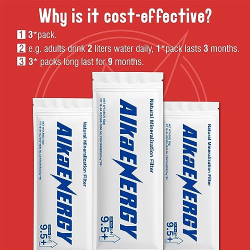 AlkaEnergy Alkaline Water Filter Pouches (3 Count)