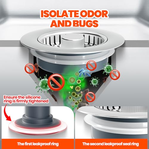 Kitchen Sink Drain Strainer & Sink Stopper (2 Count)