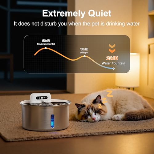 W12 Upgraded Wireless Smart Stainless Steel Dog & Cat Water Fountain