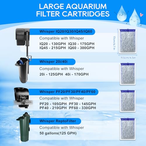 10Pk Large Cartridges Compatible with Tetra Whisper Bio (10 Count)