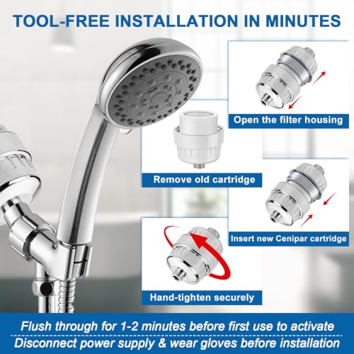 6 Pack 20 Stage Shower Filter Replacement by Cenipar Shower Cartridge Filter