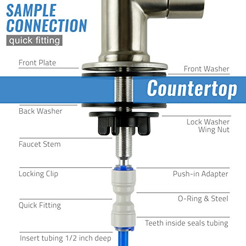 GA1-ORB Lead-Free Reverse Osmosis, Countertop Bar Sink RO Drinking Water Faucet, Contemporary Style, High Spout, Oil Rubbed Black - 1/4"