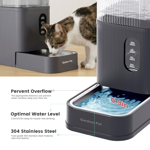 2.9 Gallon Automatic Dog Water Dispenser with Stainless Steel Bowl