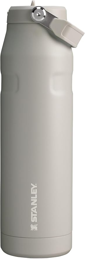 STANLEY IceFlow Flip Straw 2.0 Water Bottle 36 OZ | Built-In Straw with Larger Opening | Lightweight & Leak-Resistant | Insulated Stainless Steel | BPA-Free | Ash