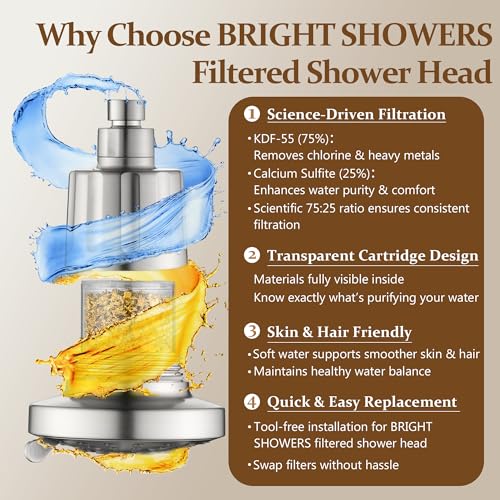 Shower Head Filter Replacement for BRIGHT SHOWERS Filtered Shower Head