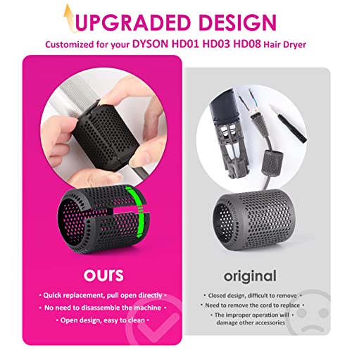 Hair Dryer Filter Compatible with Dyson Supersonic with Filter Brush