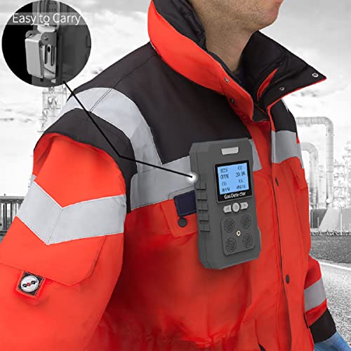 4 Gas Monitor Rechargeable Portable Gas Detector H2S O2 CO and LEL Multi Gas Monitor Professional Gas Sniffer with LCD Display Sound Light Vibration Alarm Mode