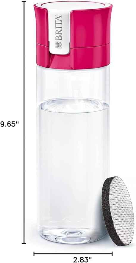 BRITA Fill and Go Vital Water Filter Bottle, Pink, Pack of 1