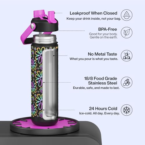 Insulated Water Bottle with Straw Stainless Steel Water Bottle