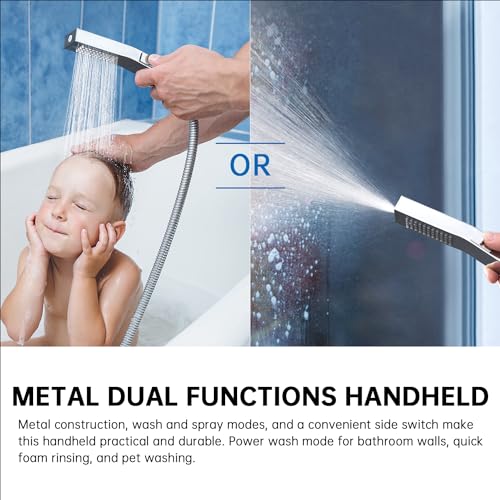 All Metal 12 Inch Shower Head with Handheld Spray Combo