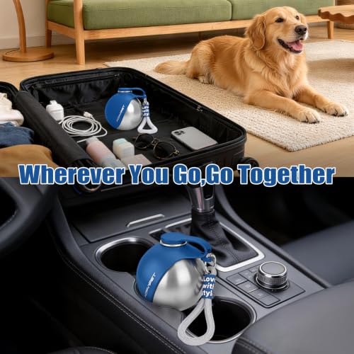 Portable Dog Water Bottle 10oz Stainless Steel Travel Dog Water Dispenser with Bowl No