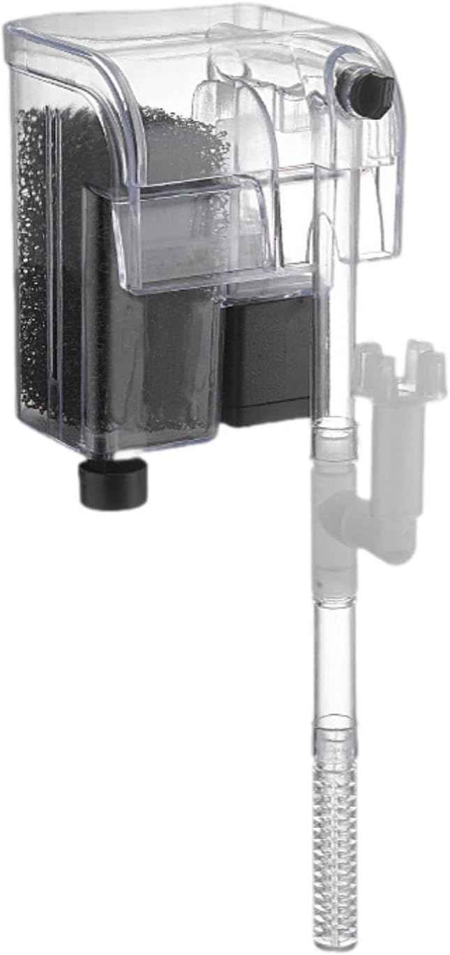 Auto Start Hang on Back Aquarium Adjustable Quiet Fish Tank Hob for Freshwater Accs, B