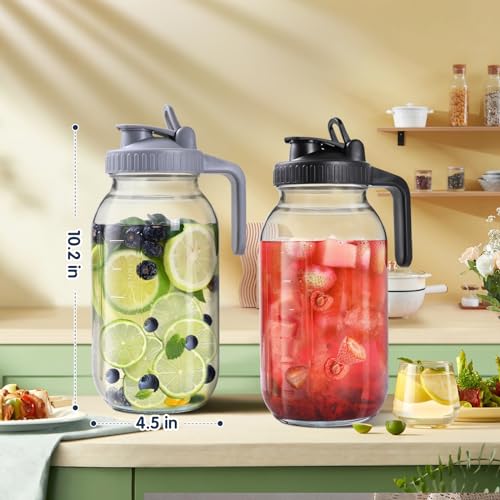 Glass Pitchers with Lid (2 Count)