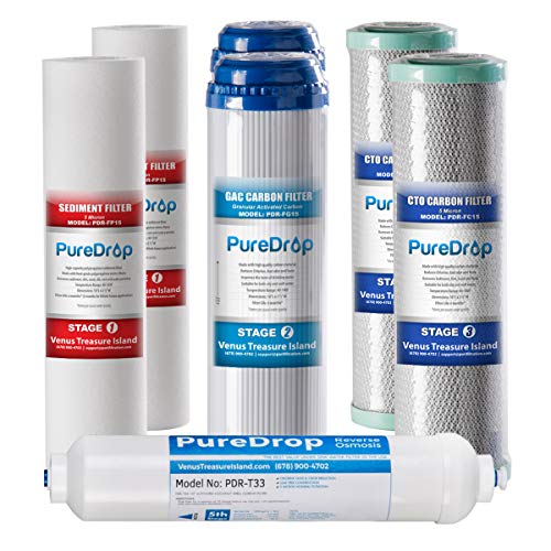 PDR F7RO Replacement Water Filter Pack for 50 GPD Reverse Osmosis System