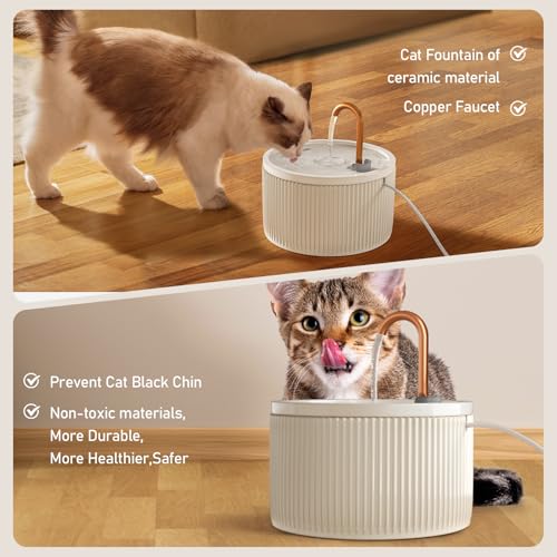 Ceramic Cat Water Fountain (71 Fl Oz)