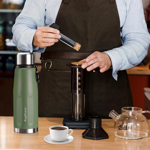 20oz Vacuum Insulated Stainless Steel Thermoses with Foldable Handle & Leakproof Lid