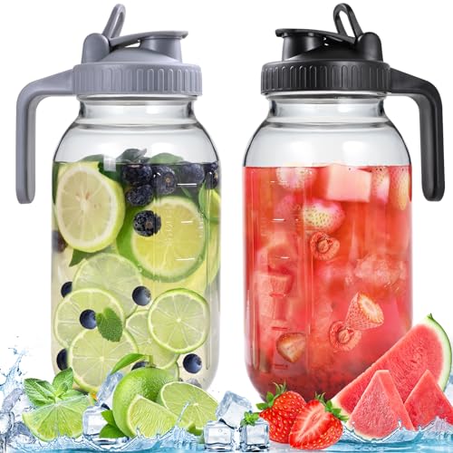Glass Pitchers with Lid (2 Count)
