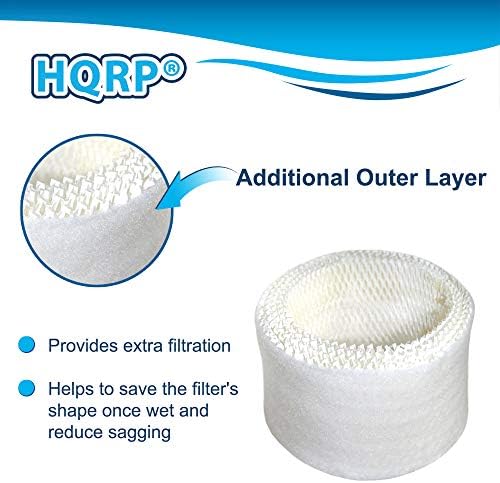 HQRP Wick Filter Compatible with Vicks WF2 Replacement; V3100, V3500, V3600, V3700, V3800, V3900, VEV320 Humidifiers