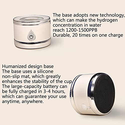 Hydrogen Rich Water Bottle Portable Hydrogen Alkaline Water Generator Ionizer Mode 3 Mins Make Hydrogen Content Up to 1200