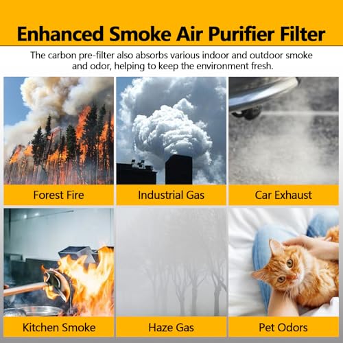 990051000 True HEPA Air Purifier Replacement Filter Compatible with Hamilton Beach TrueAir 04383 04384 04385 04386 Compact Pet Air Purifiers (6 Count)