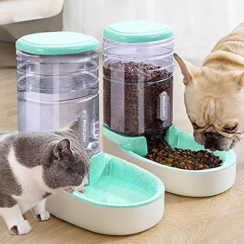 Automatic Dog Cat Feeder and Water Dispenser Set