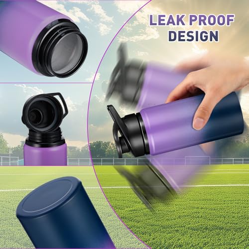 10 Pack Aluminum Water Bottles Bulk 17oz Dark Blue (10 Count)