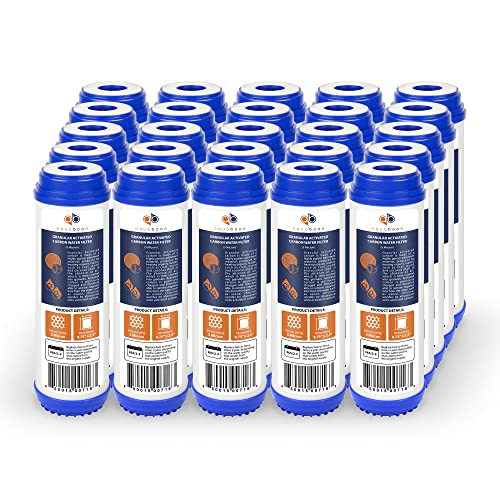 5 Micron 10 x 2.5 Granular Activated Carbon Water Filter Cartridge GAC Water Filter Replacement Compatible with AP117 (25 Count)