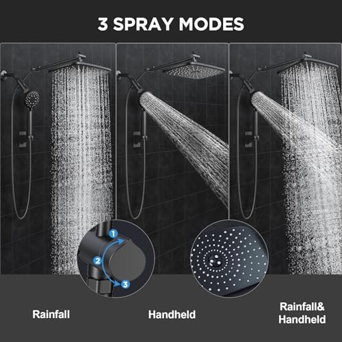 11.8" High Pressure Shower Head with Handheld